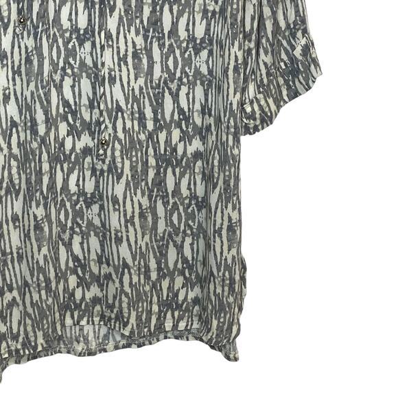 J Valdi Womens Size Large Gray Cream Cover Up Dress Roll Tab Sleeves Pullover - Picture 6 of 10